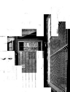 Fotografía intervenida blanco y negro de una fachada de una casa en Tlajomulco 