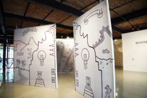 Rooms obra de arte lienzo blanco con trazados